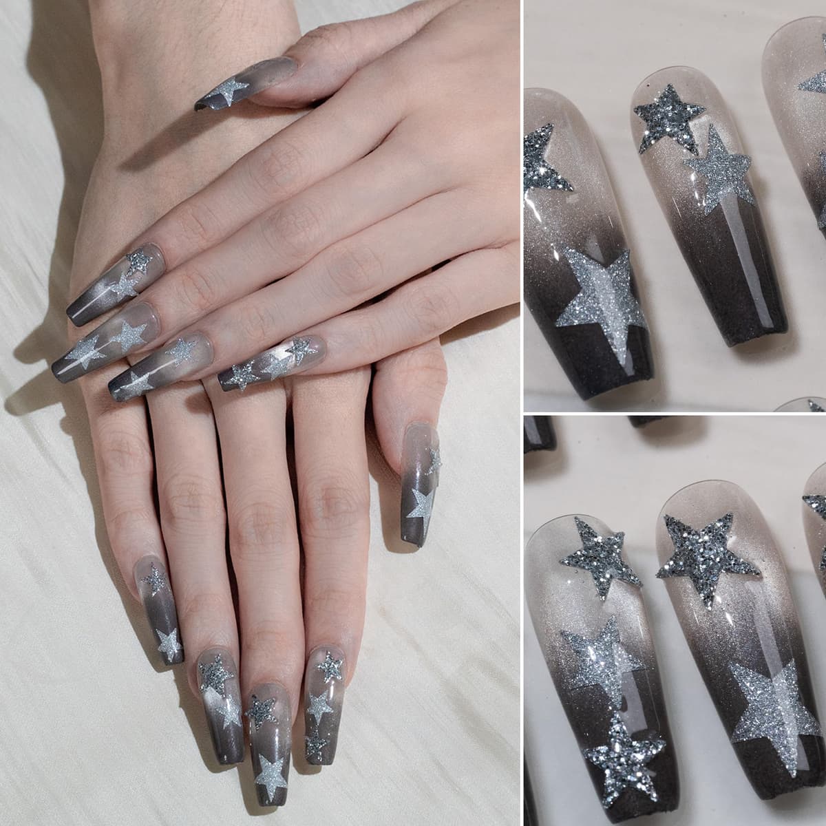 Sun&Beam Nails Handmade Press On Nail Long Coffin Ballerina Pink Flower Acrylic Fake Tip 3D Design Art Charms Cute with Storage Box 10 Pcs (S) — view 138