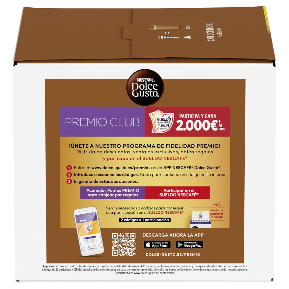 NESCAFÉ Dolce Gusto Café con Leche - Cápsulas de Café, 90 Cápsulas (3 x 30) - Intensidad 7 - Originales para cafeteras Dolce Gusto — view 3