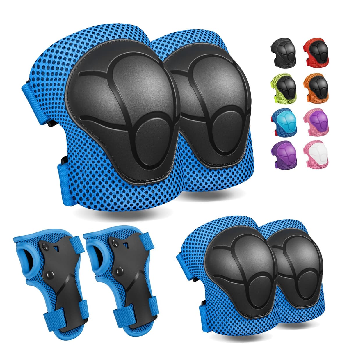 CKE Rodilleras para niños Rodilleras y Coderas Juego de Equipo de protección para niños pequeños Rodilleras Infantiles para niños/jóvenes muñequeras 3 en 1 para Ciclismo Bicicleta Patinaje Scooter — view 14