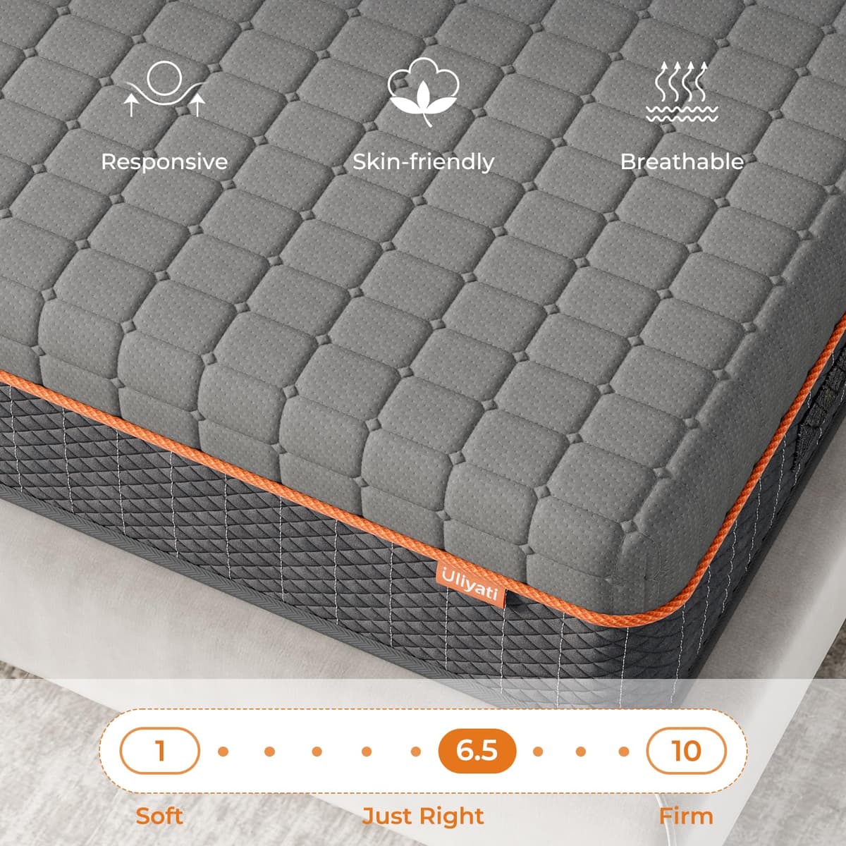 Uliyati Double Mattresses Memory Foam Mattress, Breathable Mattress for Cool Sleep & Pressure Relief - Medium Mattress, 135x190x20CM, CertiPUR-US Certified — view 4