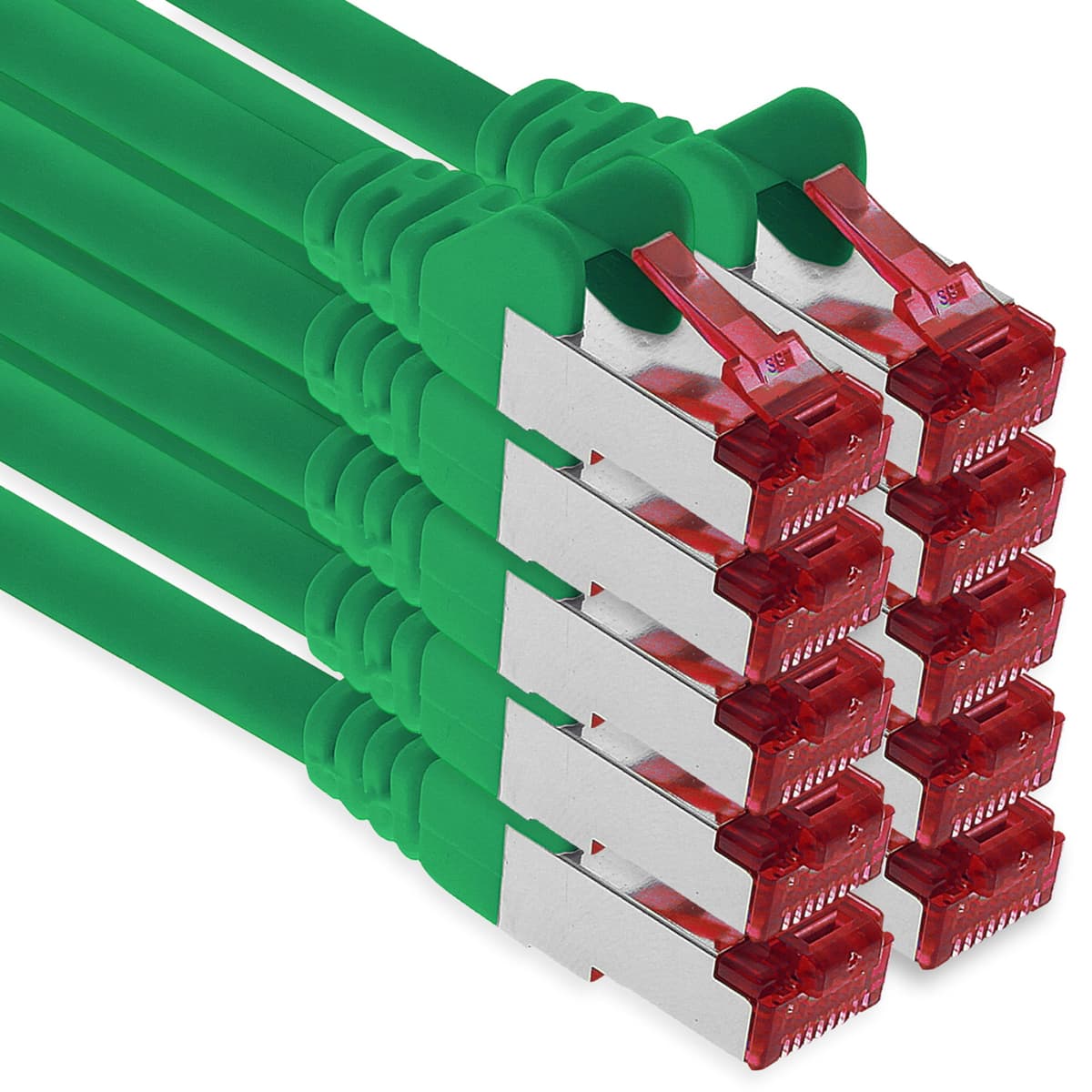 1aTTack.de - 1x 10m CAT6 patch cable S/FTP PIMF shielding CAT.6 RJ45 network cable Ethernet cable DSL LAN router switch modem patch panel - blue - 1 piece — view 43