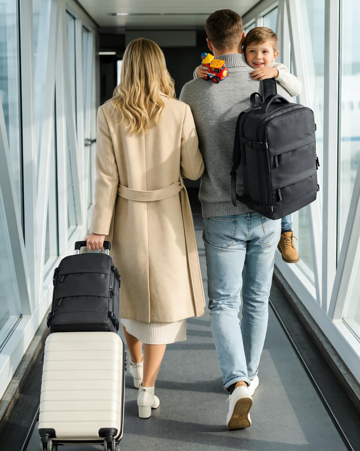 SZLX Mochila al Vacio con Bomba Equipaje de Mano 40x30x20 Ryanair Vueling Wizzair Easyjet Mochila Viaje Cabina Avion 40x20x25 Ryanair Mujer Mochila de transporte Impermeable para Computadora Portátil — view 3