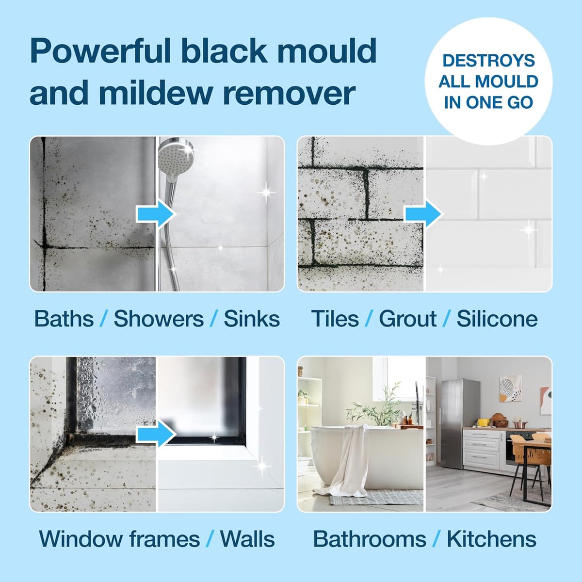 HG Mould Remover Spray | Kills Black Mold & Mildew on Walls & Tiles | 500ml — view 4