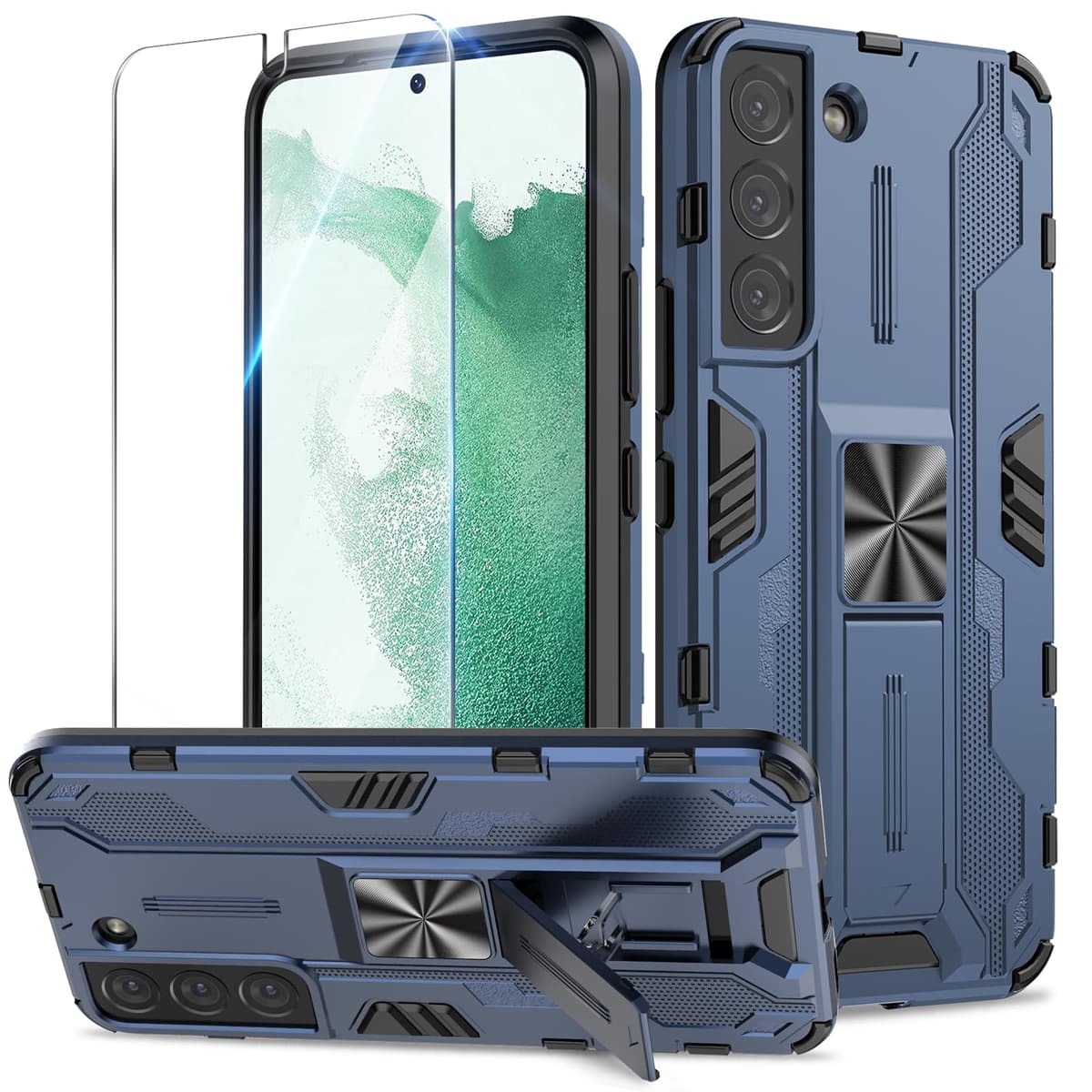 Funda para CMF Phone 2 Pro, Carcasa Antigolpes con Soporte anular metálico, Case Protectora de Grado Militar, Negro — view 84