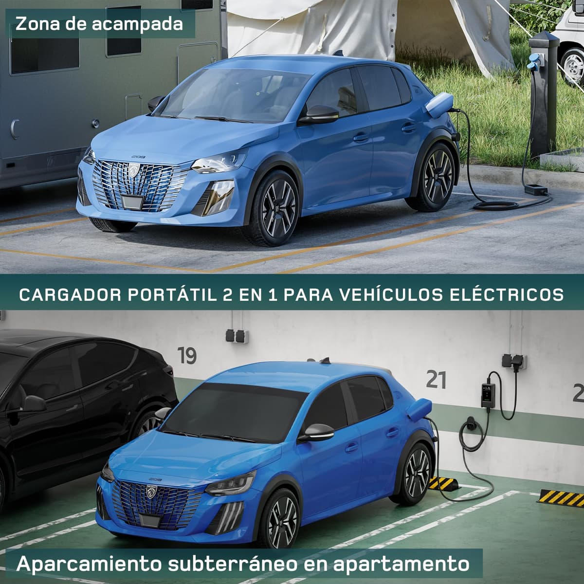 dé Cargador Coche Electrico 3,7kW App [7m, Monofásico, 6-16A] EV Charger con Potencia de Carga Ajustable, Cargador Carro Electrico para Model Y/3, e-Tron y vehículos BEV/PHEV — view 5