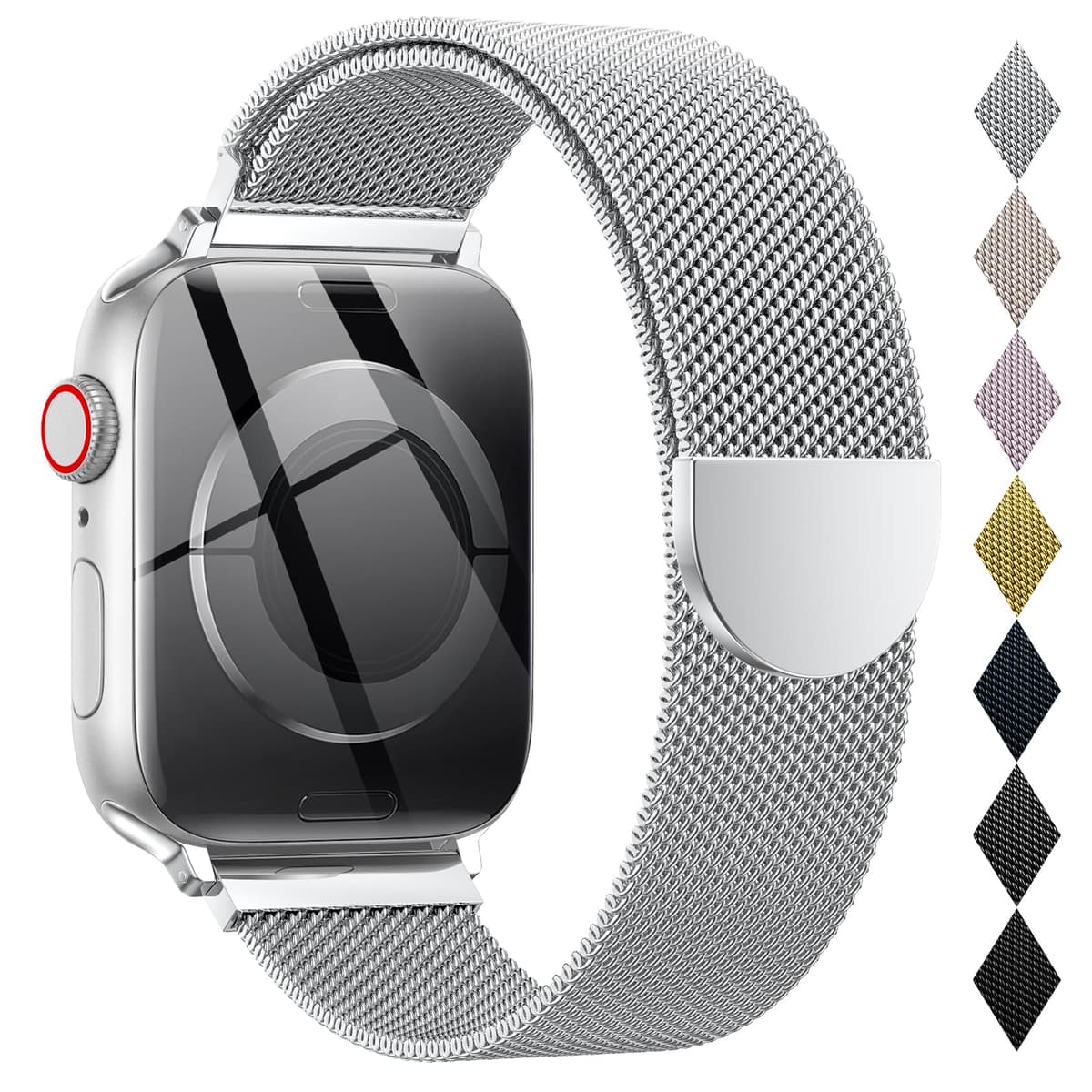 Original Milanese Loop Compatible with Apple Watch Straps 38mm 40mm 41mm 42mm 44mm 45mm 46mm 49mm Women & Men, Magnetic Clasp Adjustable Metal Bands for iWatch Series 11 10 9 8 7 6 5 4 2,Ultra 3,SE 3 — view 16