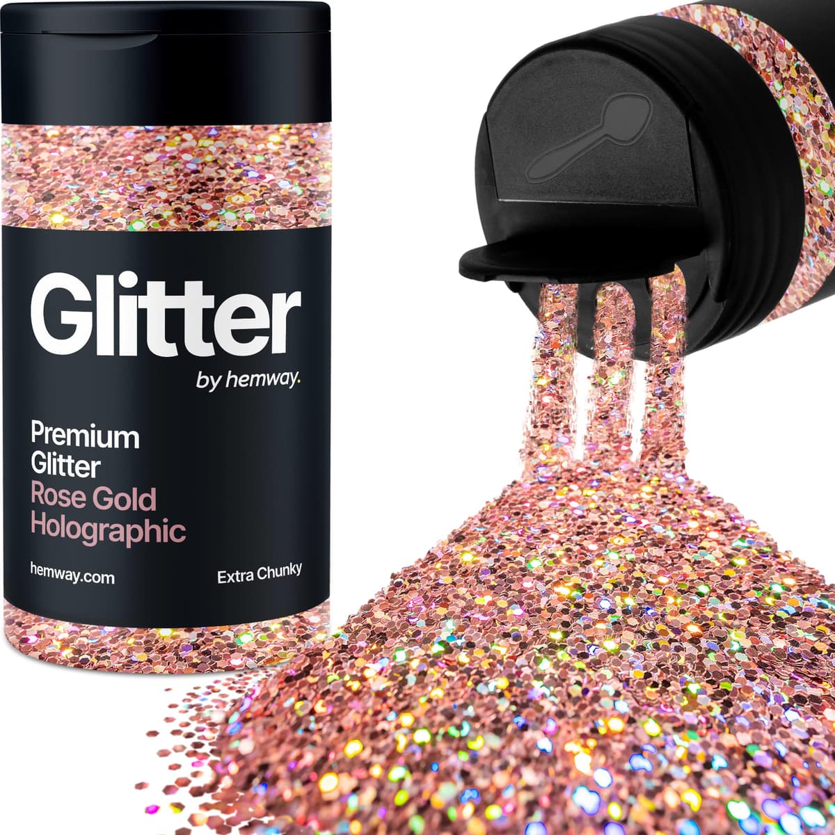 Light Rose Gold Glitter Shaker, 130g Ultrafine Glitter, Crafts 1/128" Metallic Flake Light Rose Gold Sequins, Resin & Epoxy Crafts, Decorating, Halloween, Christmas Nail, Face, Hemway — view 124