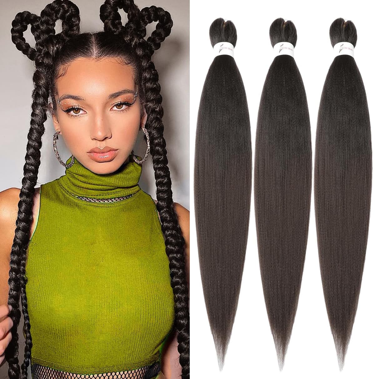 YDDM Capelli Per Treccine Africane Azul Extension Treccine Texture Yaki Easy Install per Principianti 26 Pollici 3 Pezzi Capelli Leggeri e Naturali per Box Braids, Twist e Crochet — view 20