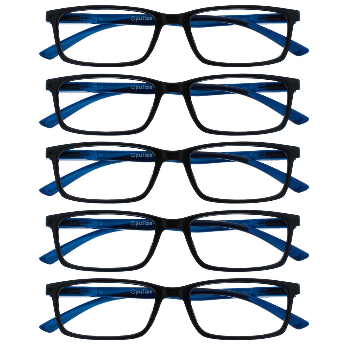 OPULIZE SEE Blue Light Blocking Reading Glasses for Men Women Anti Glare Lenses UV Protection Rectangular, 3 Pack - Black/Brown/Blue — view 8
