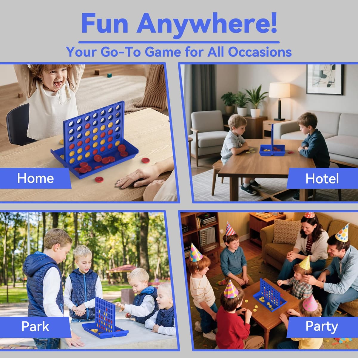 Pup Go Standard Size 4 in a Row Board Game for Kids Ages 3+, Ideal for Boys and Girls, Funny Educational Family Toy, 2 Player Strategy Game with 6 Spare Discs, Foldable Design — view 4