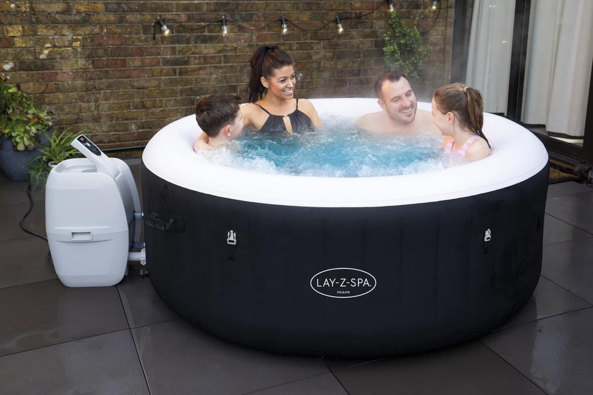 Lay-Z-Spa Miami Hot Tub, 120 AirJet Massage System Inflatable Spa with Freeze Shield Technology, 2-4 Person — view 2
