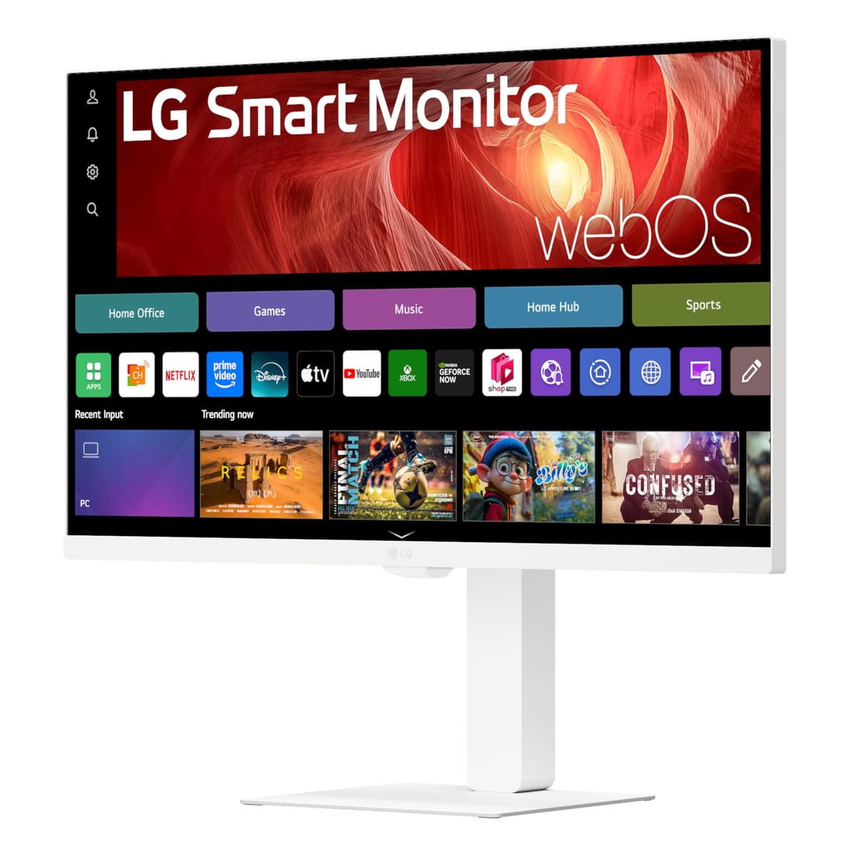 LG 27U730SA-W 27-Inch Smart 4K UHD (3840 x 2160) IPS Computer Monitor, HDR10, Built-in Speaker, Screen Share, Bluetooth, Remote Control, HDMI, USB Type-C PD 65W, Tilt/Height/Swivel/Pivot Stand, White — view 2