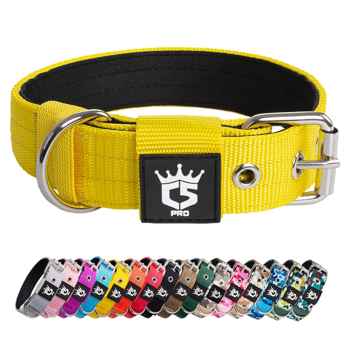 TSPRO Collar Táctico para Perros Ajustable, Collares con Broche de Metal Robusto, de 3,8 cm de Ancho, Duradero y Cómodo para Perros Medianos y Grandes (Negro M) — view 17