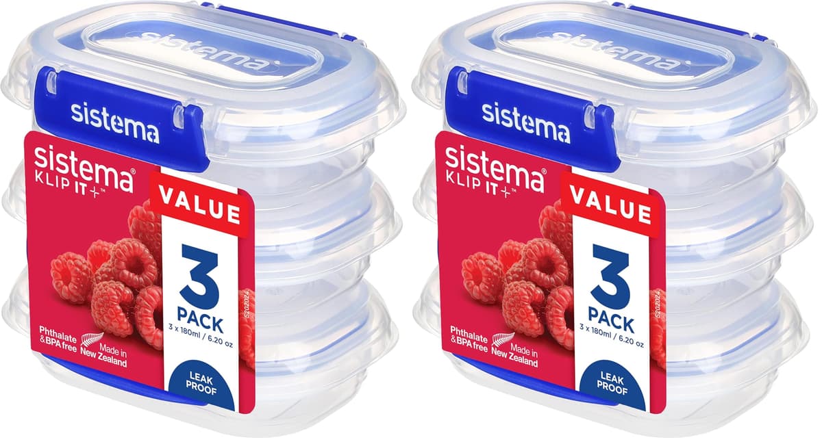 Sistema KLIP IT PLUS Leakproof Food Storage Containers | 2.2 L | AirtightStackable & Nestable Meal Prep Containers with Lids | School Lunch Boxes | 3 Count — view 12