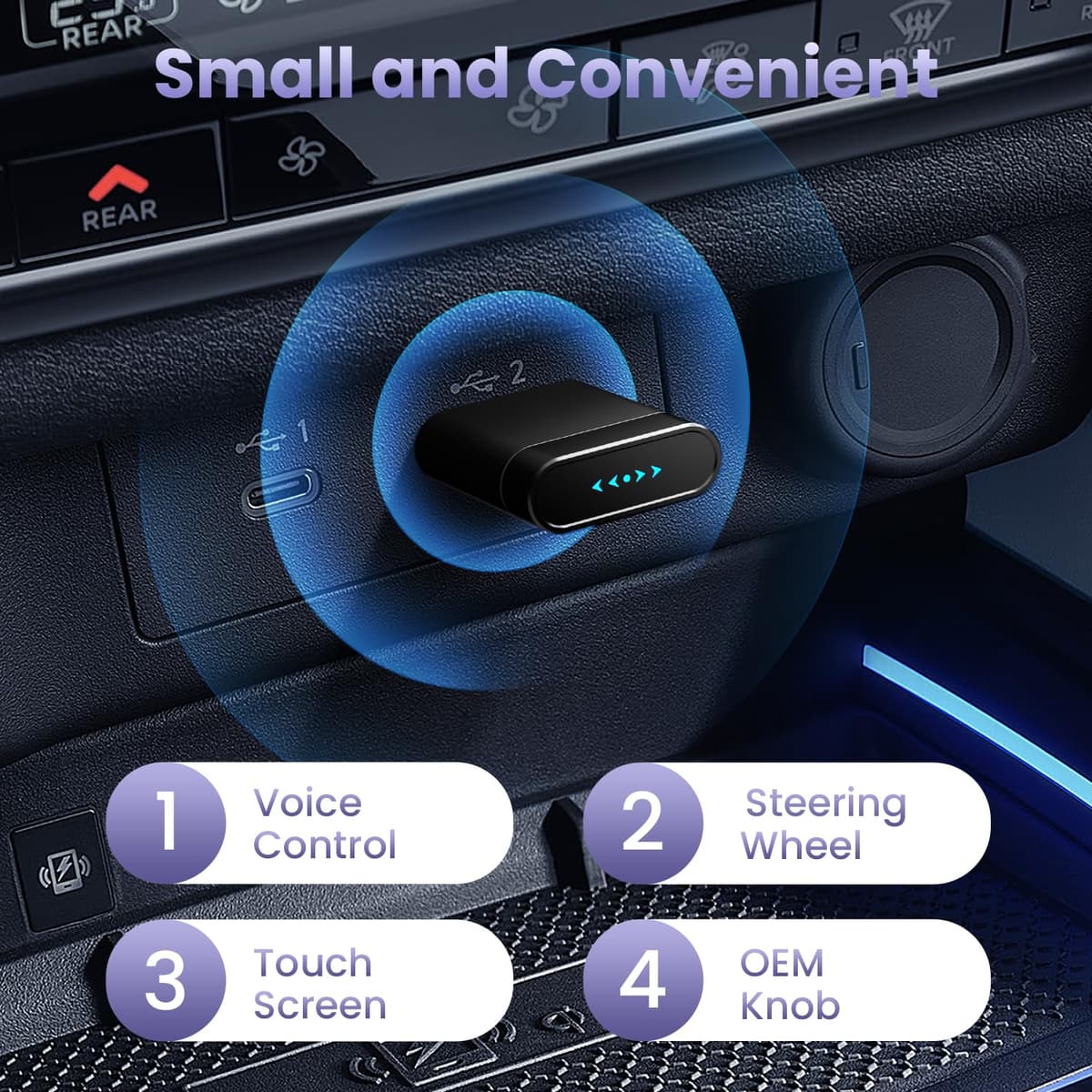Mini Wireless CarPlay Adapter for Apple & Android Auto, Easy to Use Bluetooth Dongle with Fast Stable Connection, Converts Wired to Wireless Car Play Adapter, for Cars from 2016 with USB-A/C — view 5