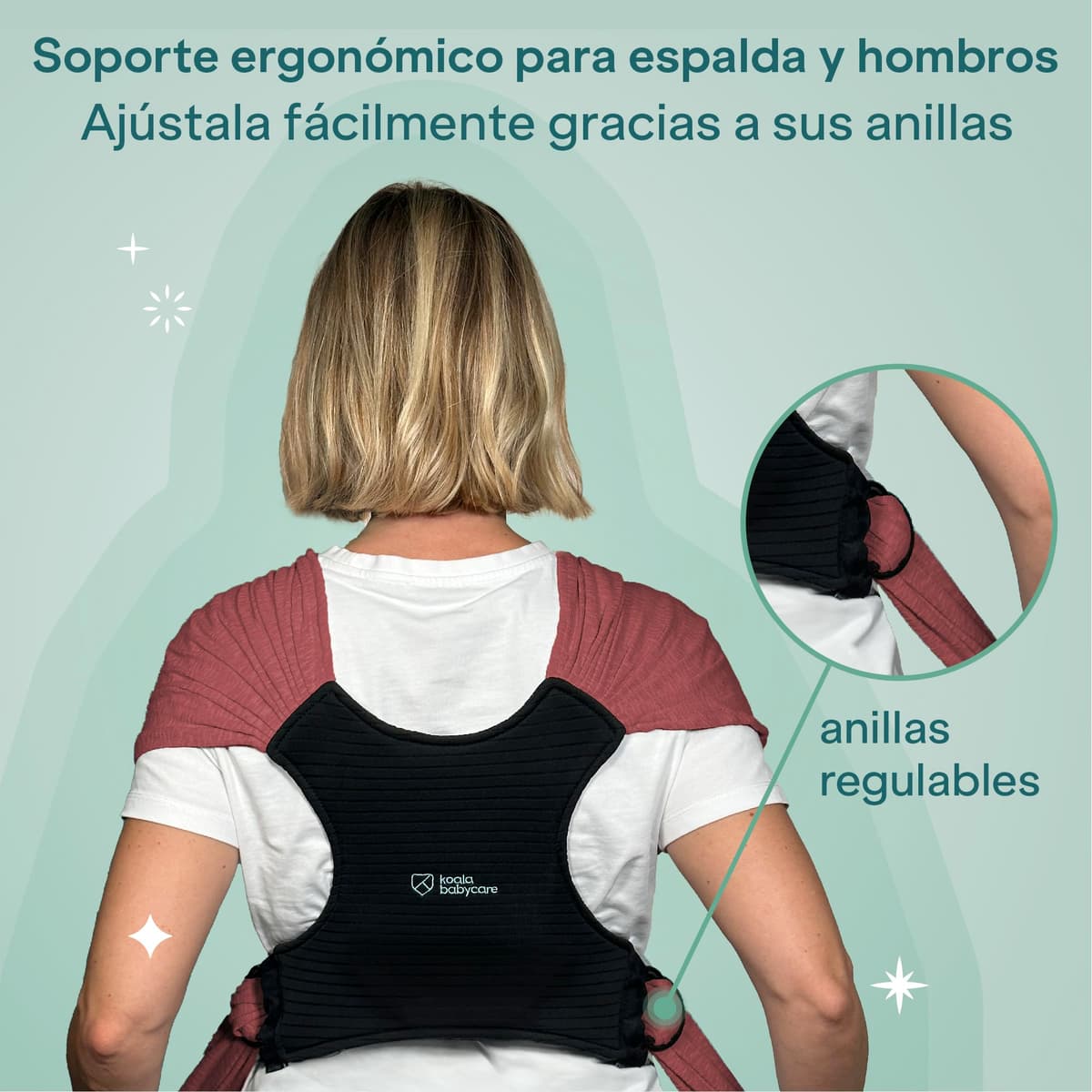 Portabebés Koala Babycare fácil de transportar, unisex ajustable - portabebés versátil de hasta 9 kg - Boudeaux - Diseño registrado KBC® — view 5