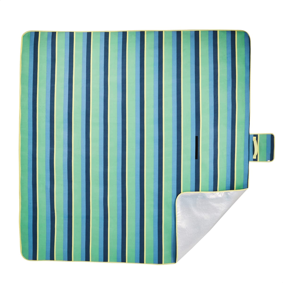 Amazon Basics Picnic Blanket with waterproof backing, 200 x 200 cm, Stripes Design — view 3
