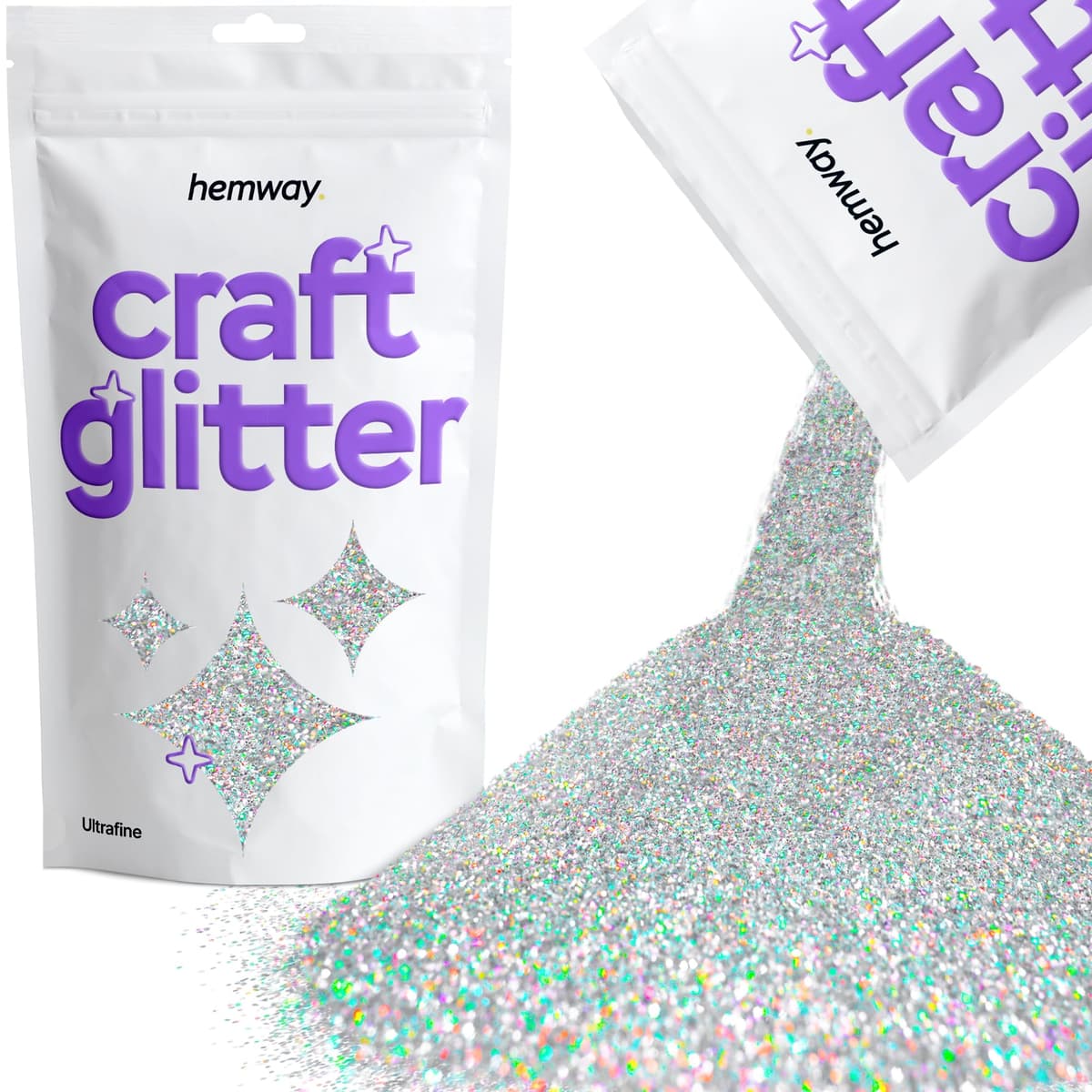 Hemway - Purpurina para manualidades, vasos, resina, epoxi, uñas, cera, álbumes de recortes, cristal, decoración de escuelas: dorado holográfico, gruesa (0,6 mm), 100 g — view 92