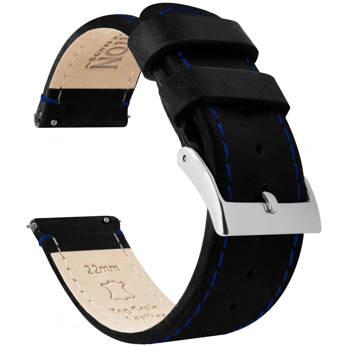 BARTON Quick Release - Top Grain Leather Watch Band Strap - Choice of Colour & Width - 16mm, 18mm, 19mm, 20mm, 21mm 22mm, 23mm or 24mm — view 21