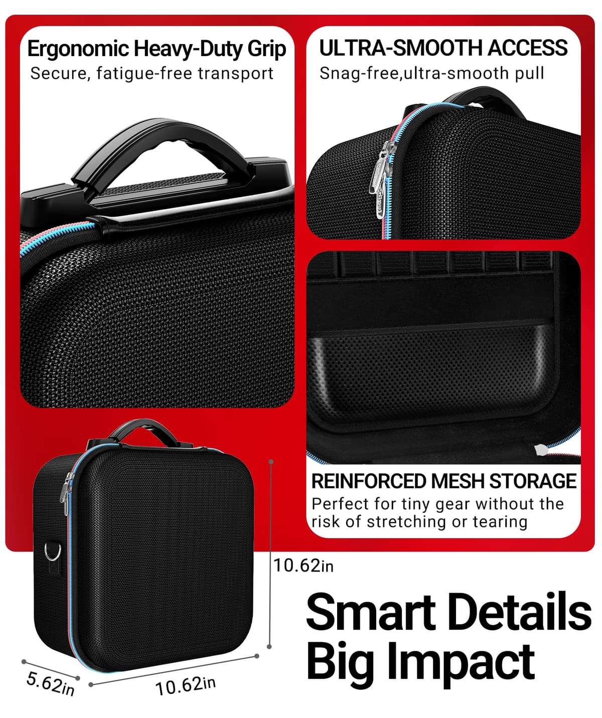 ivoler Funda de Transporte Compacto para Nintendo Switch 2 (2025), Estuche Rígida con Protector de Pantalla y Agarre para el Pulgar, Capacidad para 14 Cartuchos de Juego e Incluye Correa, Negro — view 5