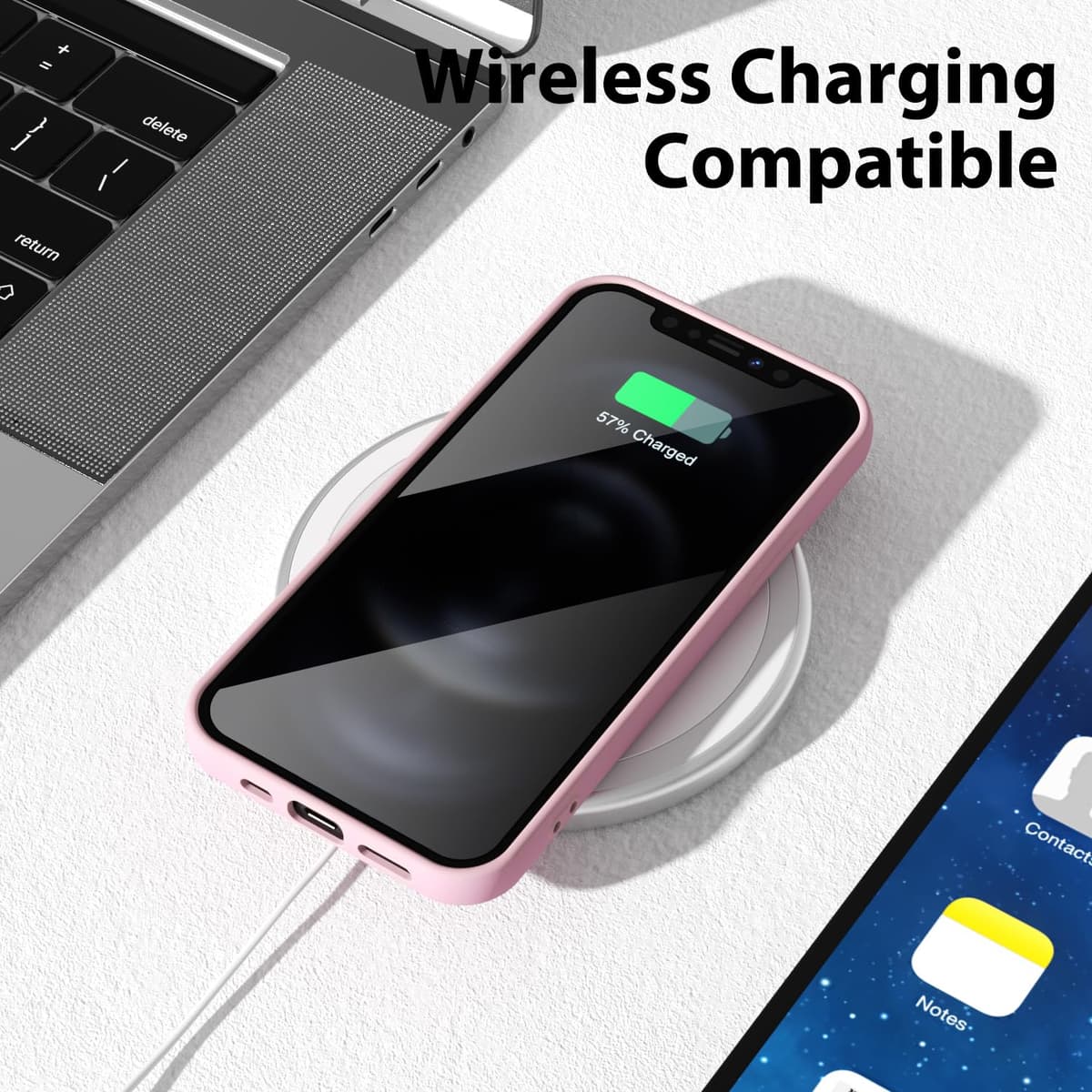 oakxco for iPhone 17 Pro Max Phone Case Liquid Silicone, Cute Thin Slim Grip Soft Rubber Gel for Women Men, Smooth Matte TPU Plain Solid Color Girly Simple Case with Camera Cover, Light Pink — view 1247