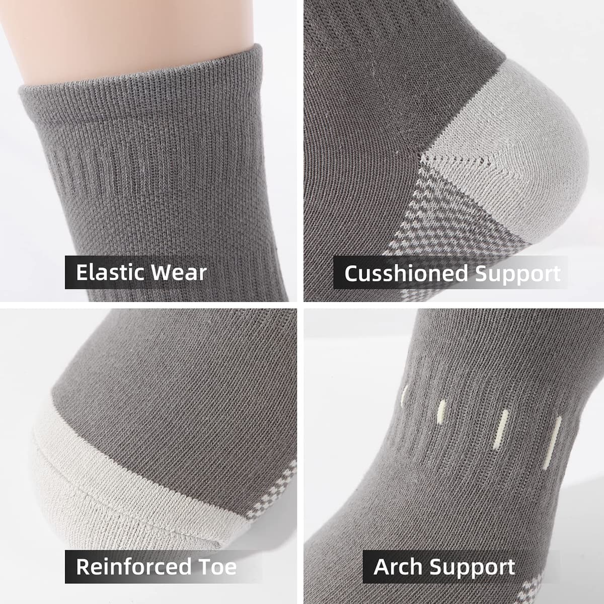 BUDERMMY Mens Socks Cushioned Work Socks Walking Socks Womens Crew Athletic Socks for Outdoor Hiking Trainer Running — view 3