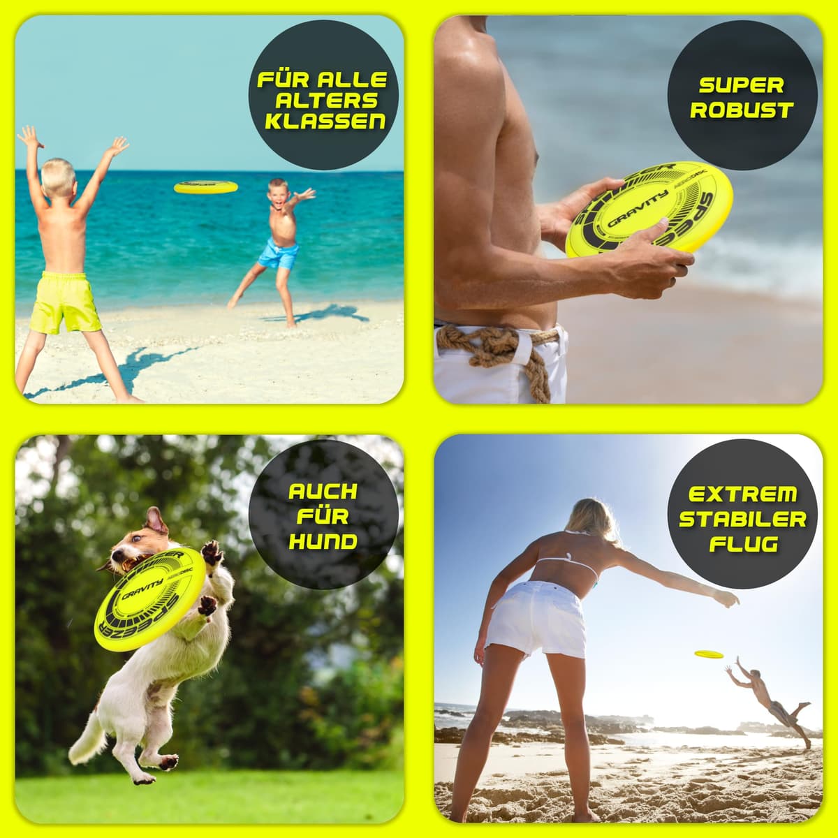 SPEEZER Frisbee Gravity 175 g – El disco de lanzamiento profesional amarillo neón es el juego divertido para deportes al aire libre – Disco de frisbee para niños y adultos – Ultimate Flying Disc — view 4