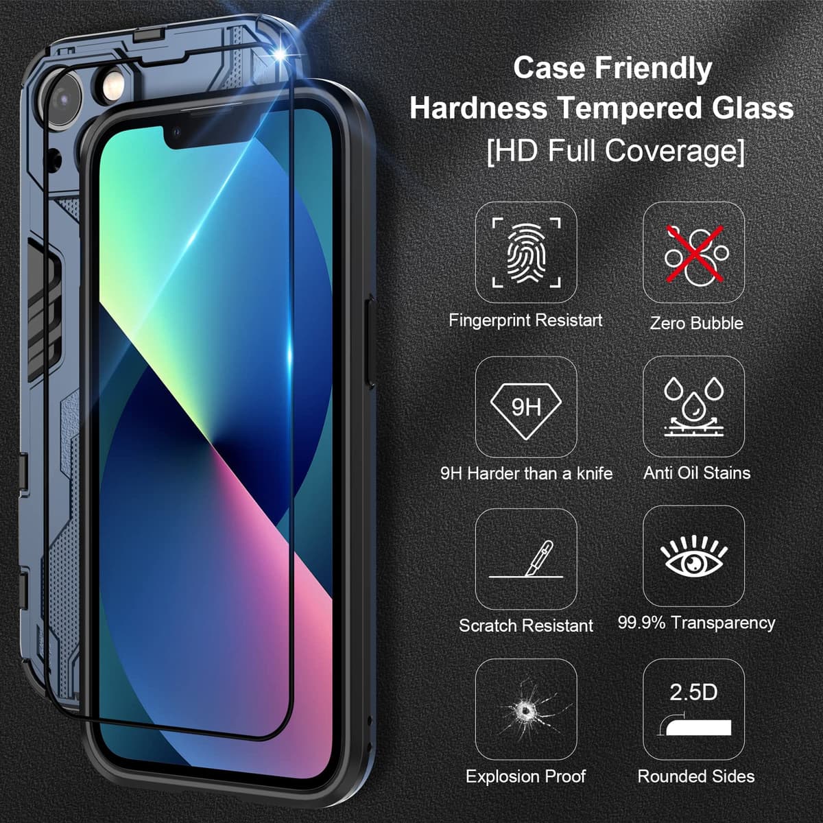 Funda para CMF Phone 2 Pro, Carcasa Antigolpes con Soporte anular metálico, Case Protectora de Grado Militar, Negro — view 1422