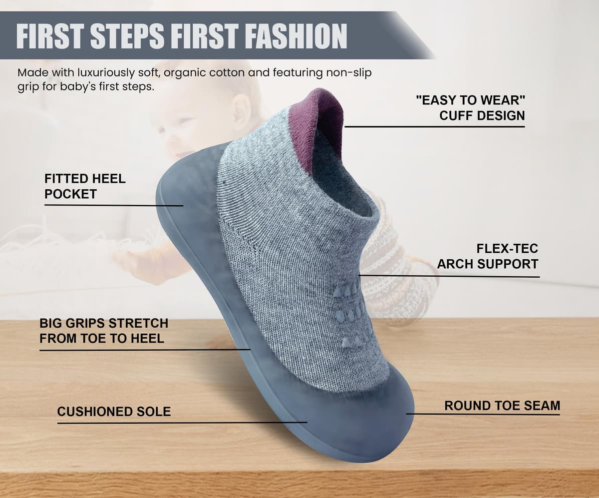 Dookeh Baby Shoes Boys Girls First Walking Shoes Non Slip Soft Sole Sneakers Toddler Infant Babygirl Sock Shoes — view 5