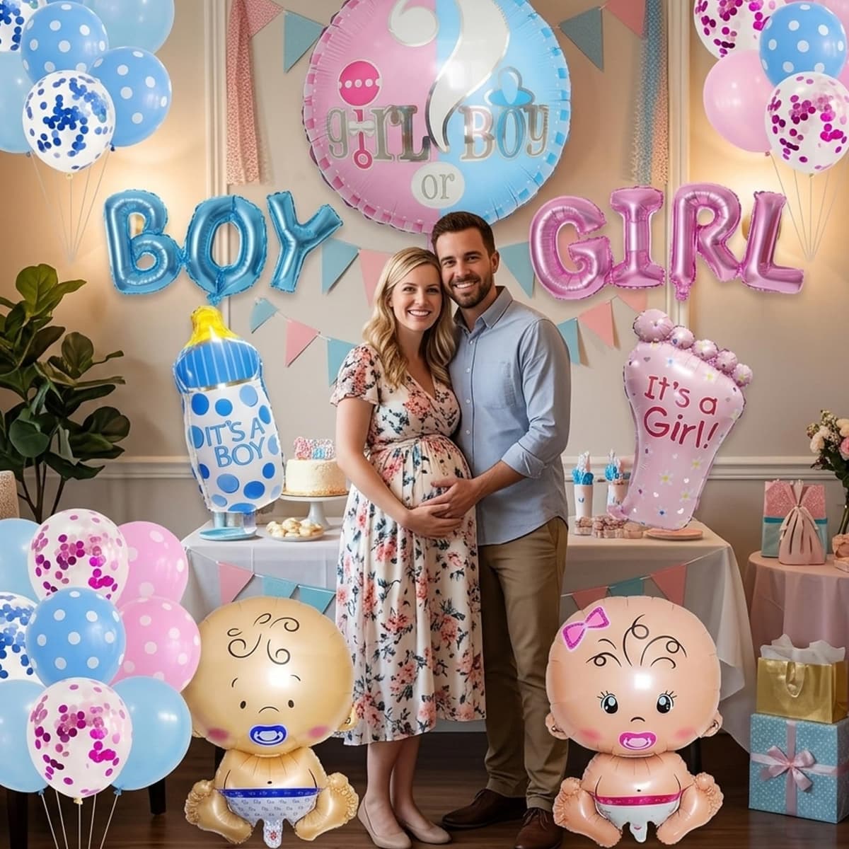 9 Gender Revealing Balloons, Gender Announcement Baby Party Decorations, Boy or Girl Balloons, Ideal Decorations for Baby Showers and Celebrations, Easy to Handle and Reuse — view 3
