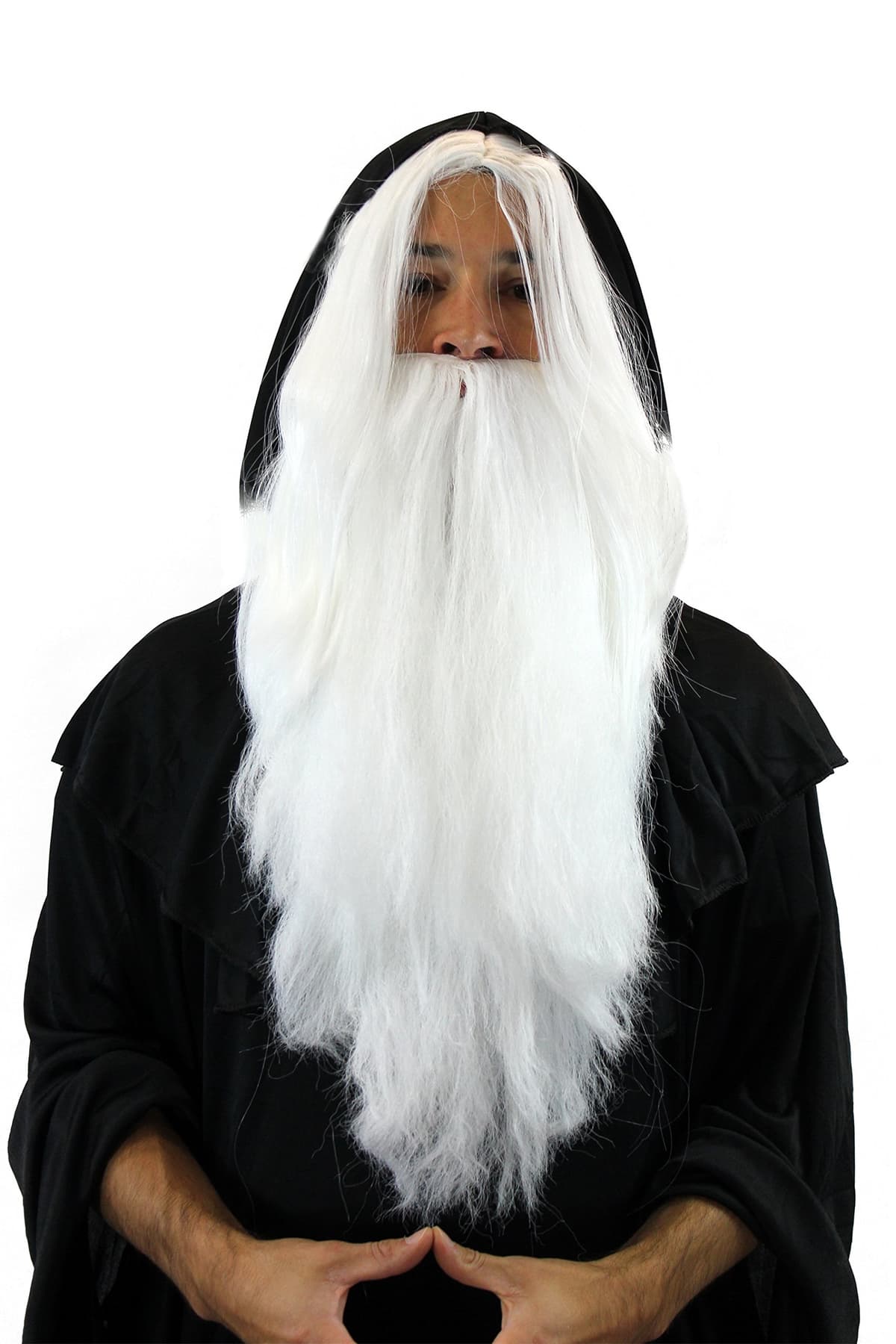 WIG ME UP- PW0210-P60 - Set de Peluca y Barba: hechicero canoso, Brujo, White Wizard — view 2