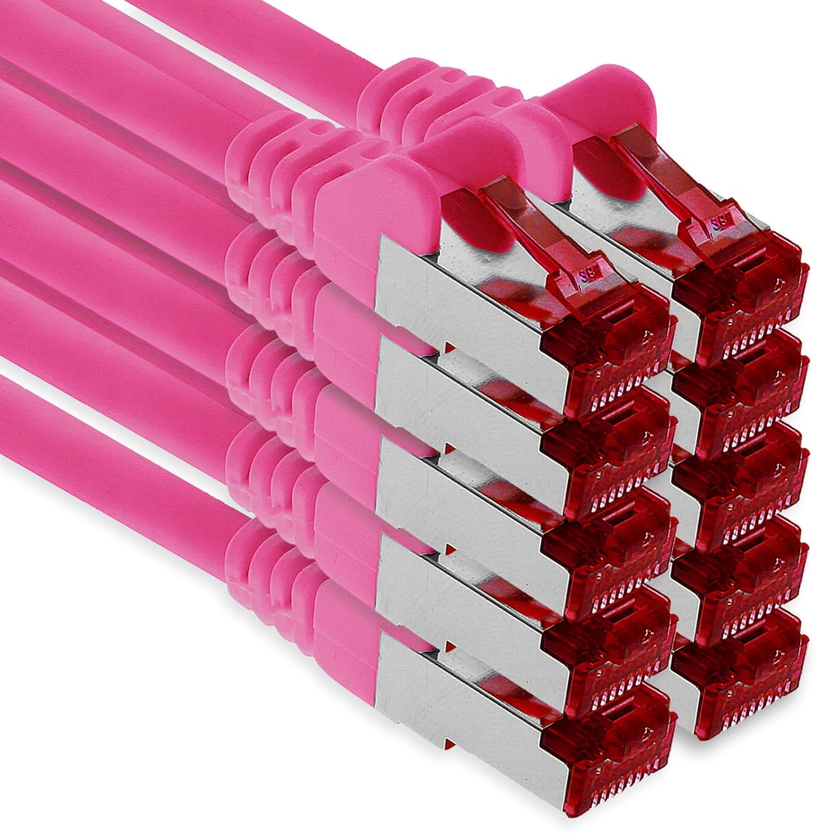 1aTTack.de - 1x 10m CAT6 patch cable S/FTP PIMF shielding CAT.6 RJ45 network cable Ethernet cable DSL LAN router switch modem patch panel - blue - 1 piece — view 36