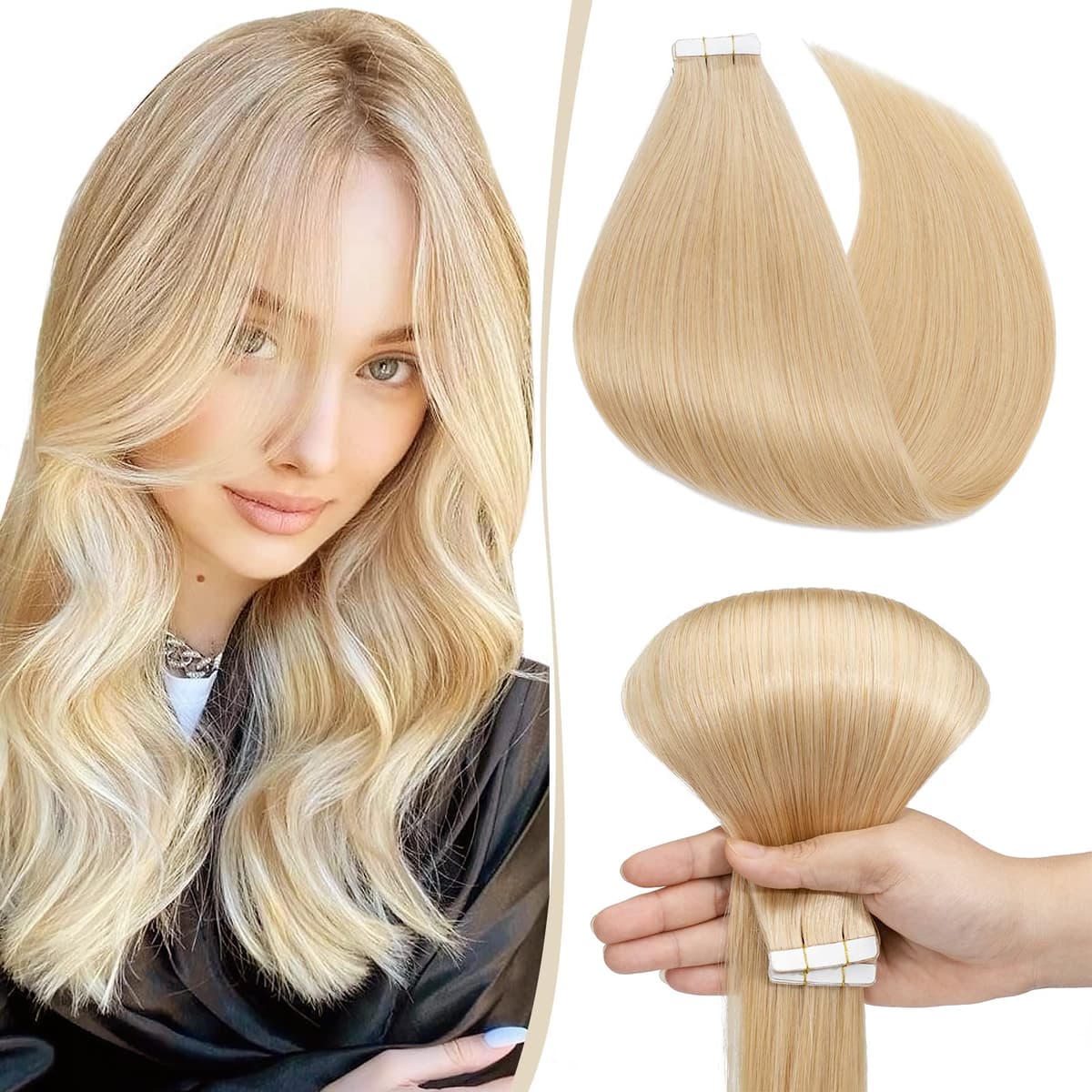 12"(30cm) SEGO 10PCS Extensiones Adhesivas Naturales Pelo Humano sin Clip [#4/27 Castaño Chocolate/Rubio Oscuro] Cabello 100% Remy Liso Balayage Tape in Human Hair (20g) — view 24
