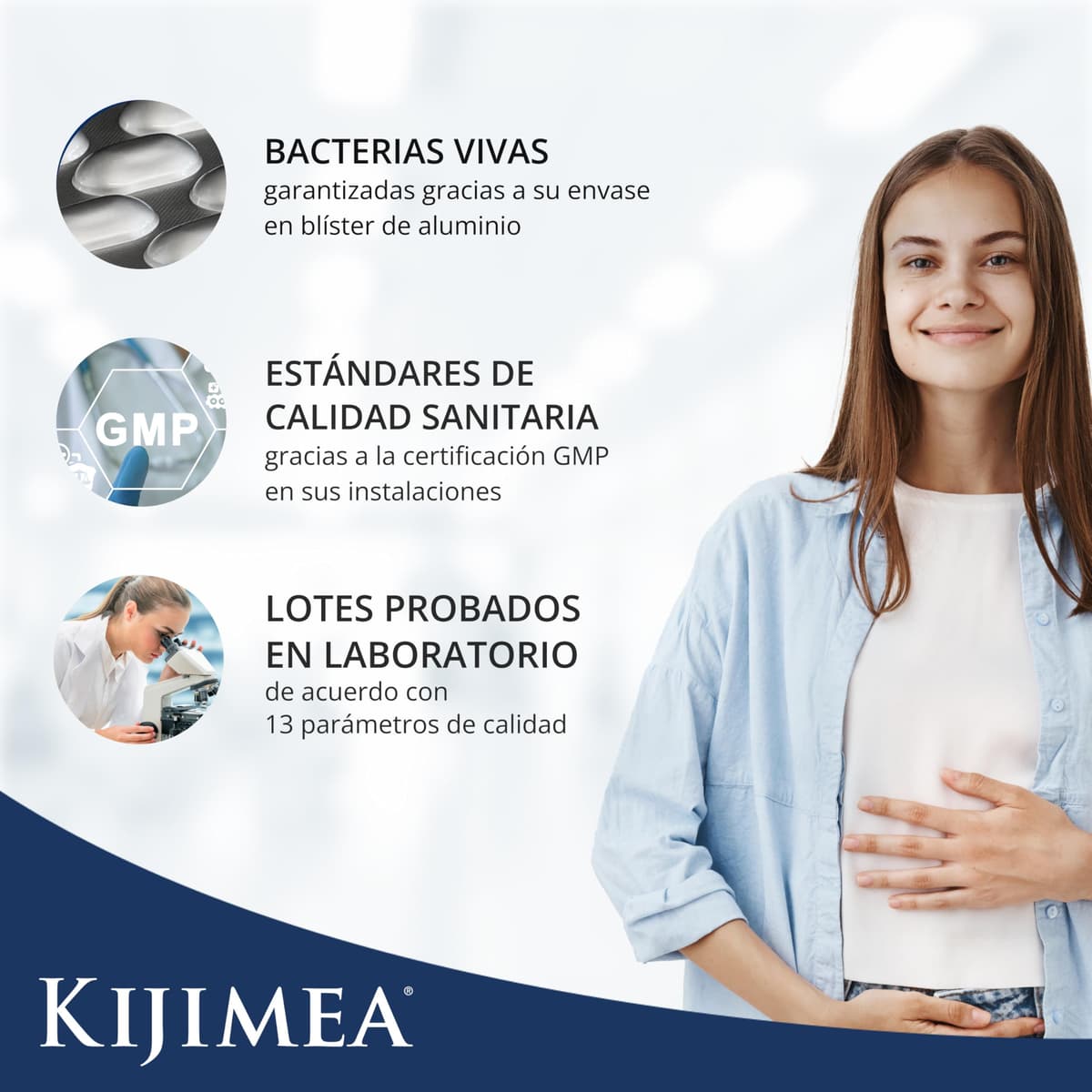 Kijimea K53 Advance - Cápsulas de bacterias intestinales de alta dosis, 53 cepas de microcultivos seleccionadas de la flora intestinal, con biotina, >500 mil millones de UFC por paquete - 28 cápsulas — view 2