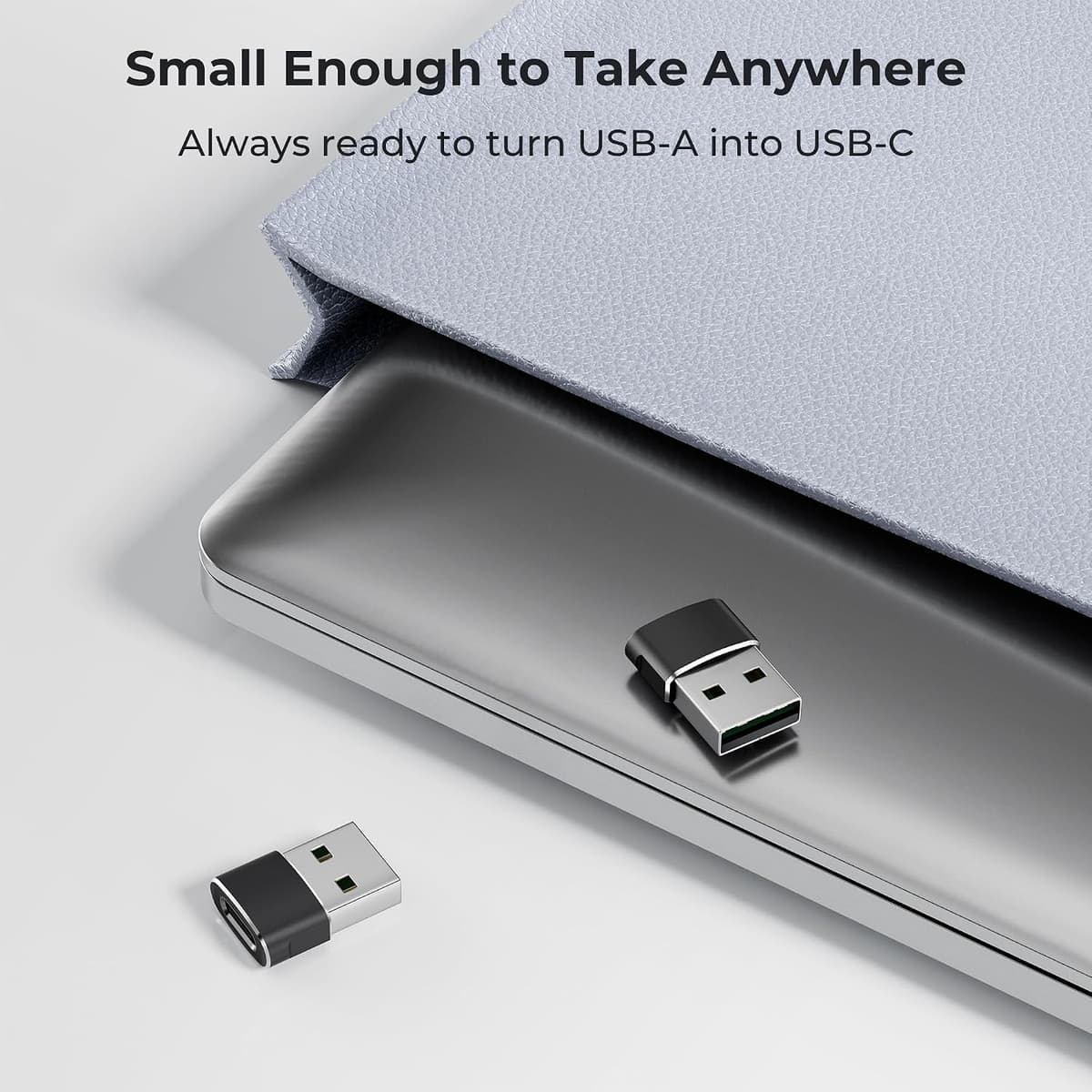 BASESAILOR USB to USB C Adapter,USBC Female to USB A Male Adapter,Type C Converter Charger for iPhone 17 17e Pro Max,16 15,Apple Watch iWatch S11 S10,AirPods,iPad Mini Air,Samsung Galaxy S26 S25,3Pack — view 6