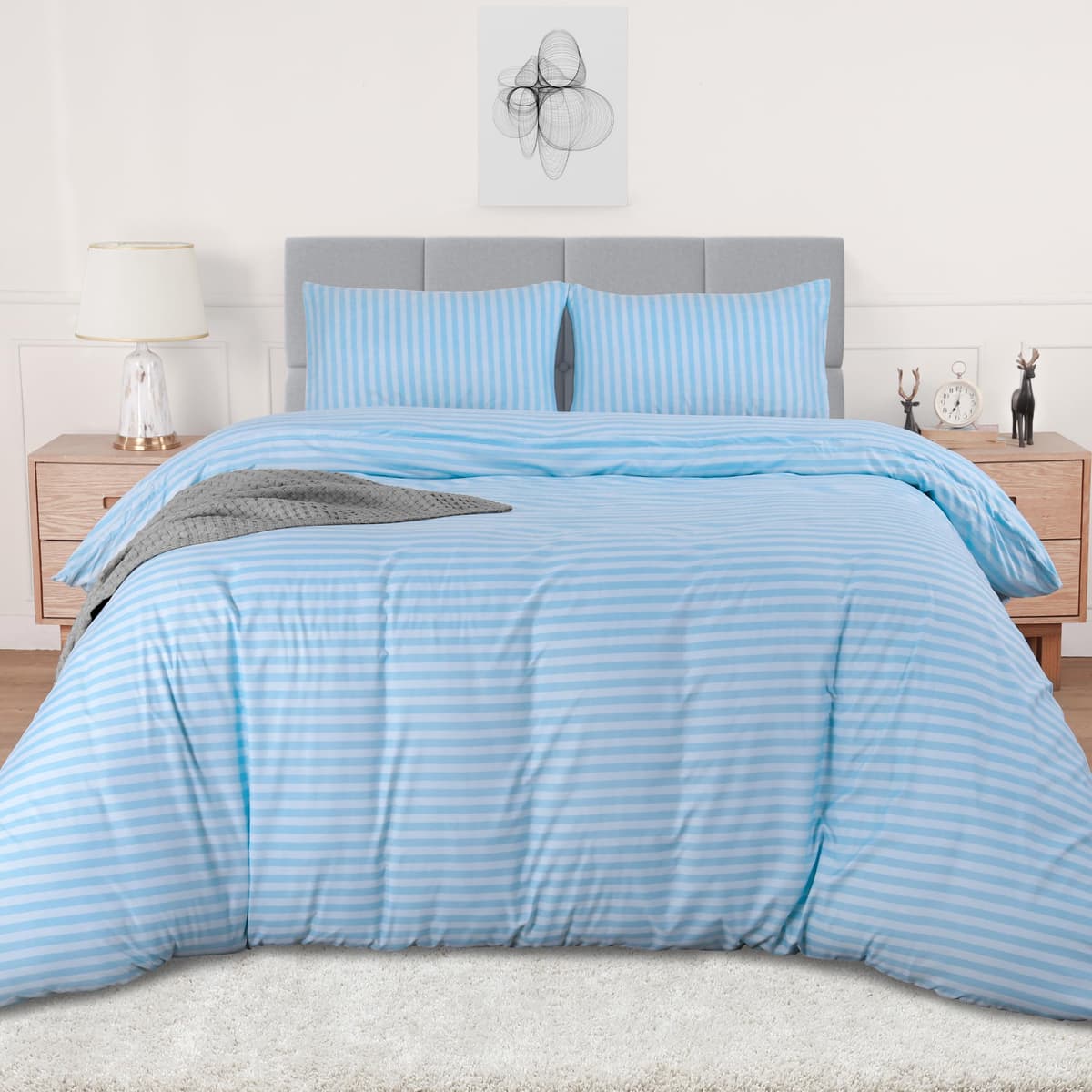 Utopia Bedding Duvet Cover Double - Soft Microfibre Polyester - Bedding Quilt Cover Set, with Pillow cases (Grey) — view 41