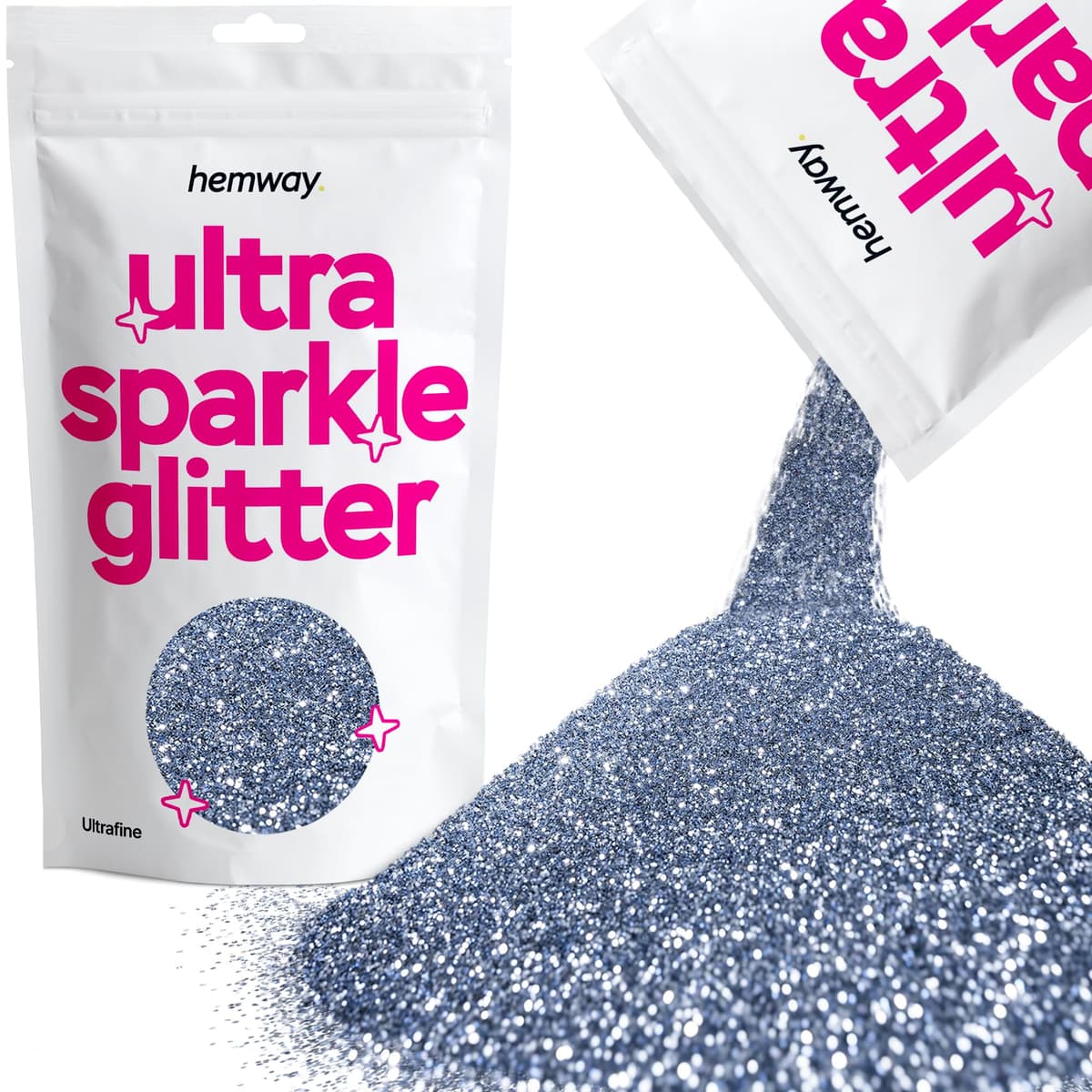 Hemway Ultra Sparkle Glitter Baby Pink Iridescent 100g Fine | Glitter for Arts & Craft, Makeup, Nail Art, Crafting, Card Making, Sparkle Decoration — view 147