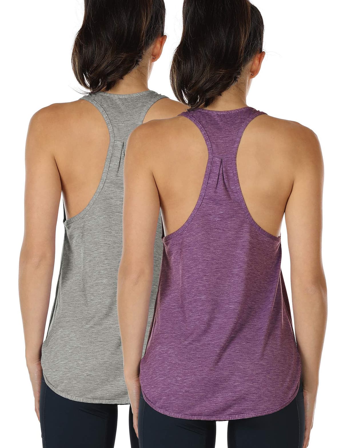 icyzone Camiseta sin Mangas de Fitness para Mujer Racerback Chaleco Deportivo — view 23