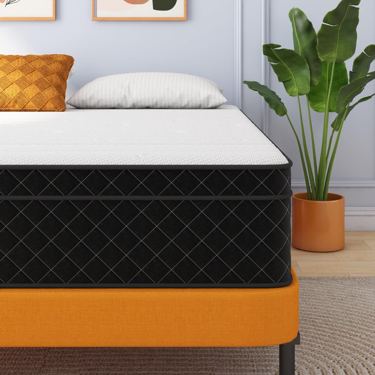 Mattress Queen Size, Swbvs 10 Inch Memory Foam with with Pokect Spring Hybrid Firm Queen Mattress in a Box Pressure Relief & Supportive Matelas — view 11
