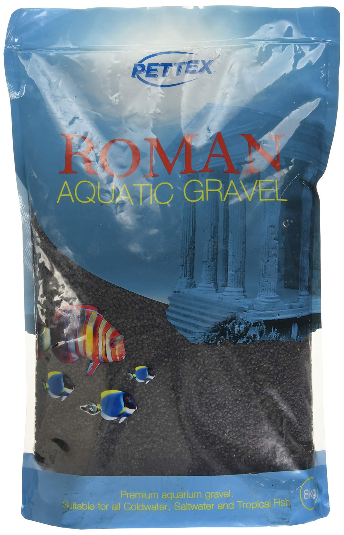 Roman Gravel Grava de Acuario, Negro (Jet Black), 8 kg