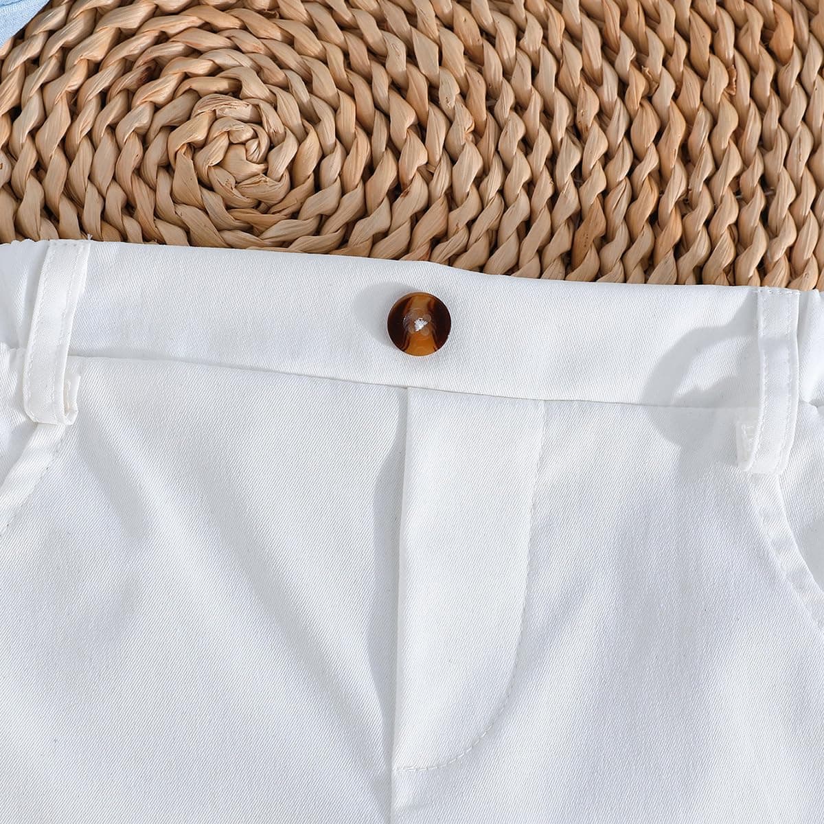 LUVCES Conjunto Verano Ropa para Bebé Niño Lindo Polo con Estampado de Oso + Cintura Elástica Pantalones Cortos y Bolsillos 2 Piezas Trajes de Primavera — view 5