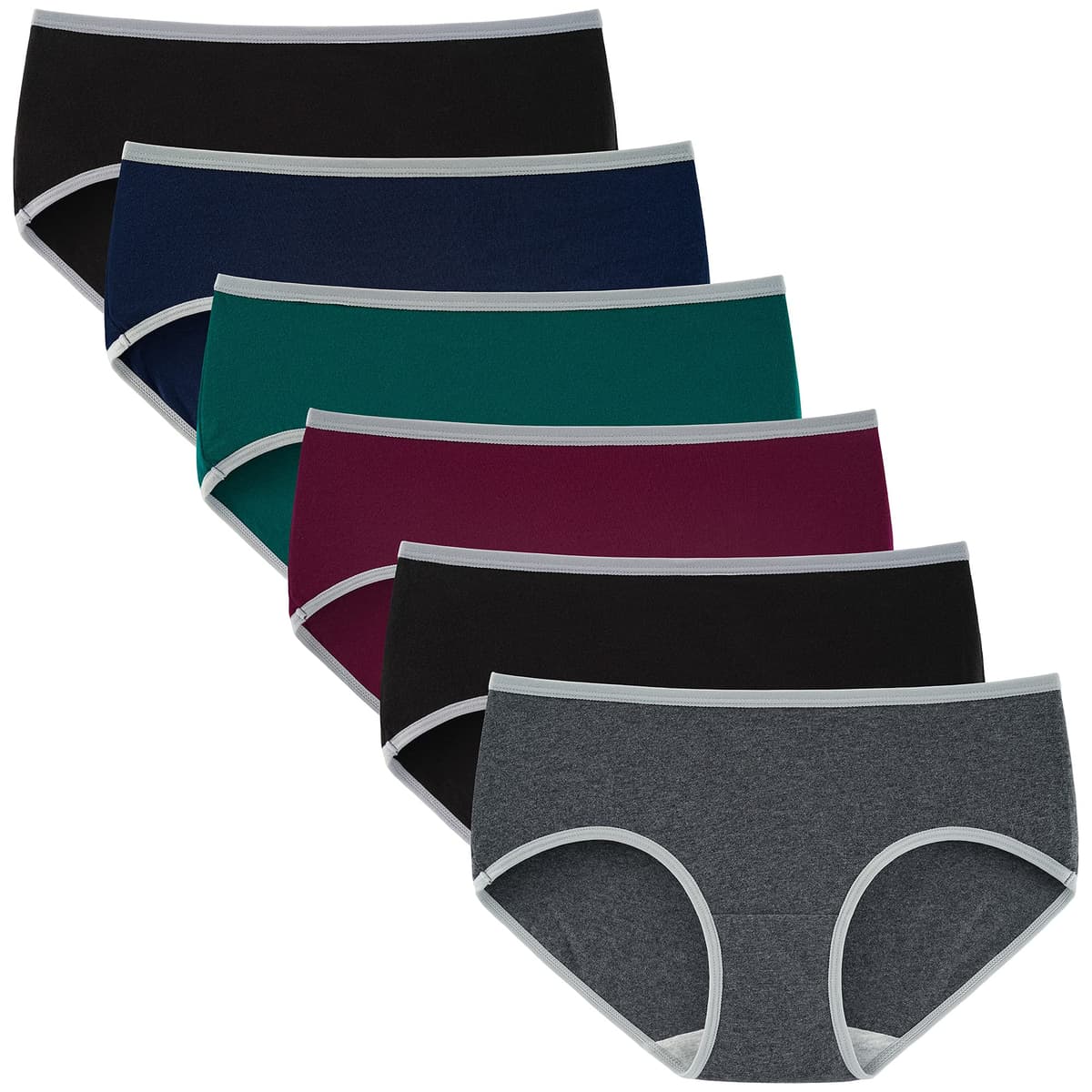 INNERSY Bragas Mujer Algodón Elástico Culotte Cintura Media Ropa Interior Cómodas y Suaves Pack de 6 — view 18