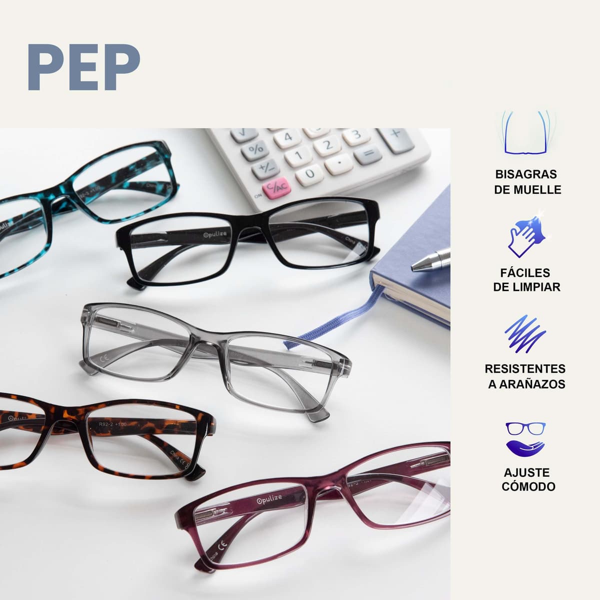 OPULIZE La Compañía Gafas De Lectura Negro Lectores Valor Pack 4 Estilo Diseñador Hombres Mujeres RRRR92-1 +1,50 — view 5