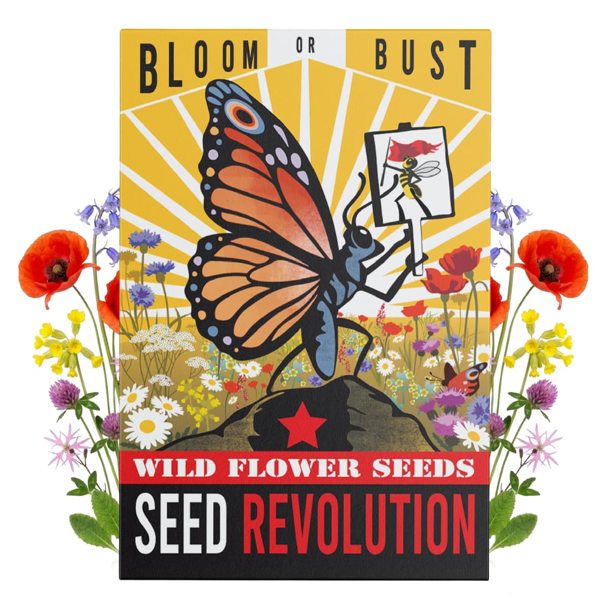 15 Varieties Native Wild Flower Seeds - Bloom or Bust Meadow Mix- Shade Friendly Wildflower Seeds for Planting UK - Native Gardening Gifts - Grow a Garden - (20g)