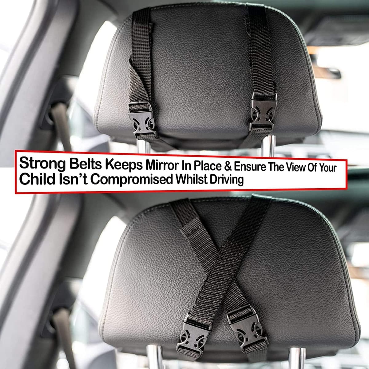 Baby Car Mirror for Back Seat Safest Newborn Essentials with Rear View, Shatterproof, Adjustable to See Rear Facing for Infants, Kids and Pets — view 5