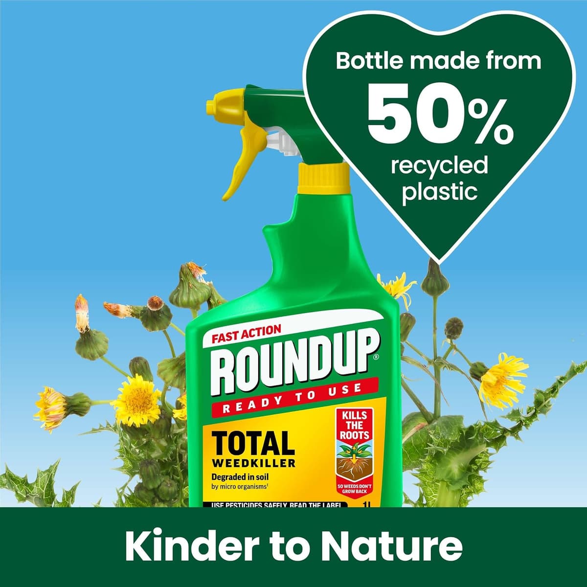 Roundup Total Fast Action Weed Killer, 1 Litre — view 4