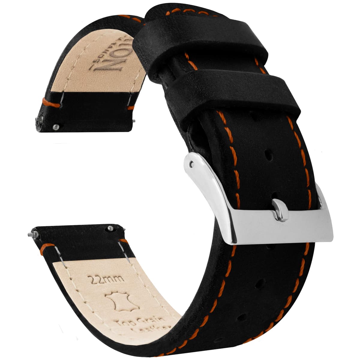 BARTON Quick Release - Top Grain Leather Watch Band Strap - Choice of Colour & Width - 16mm, 18mm, 19mm, 20mm, 21mm 22mm, 23mm or 24mm — view 11