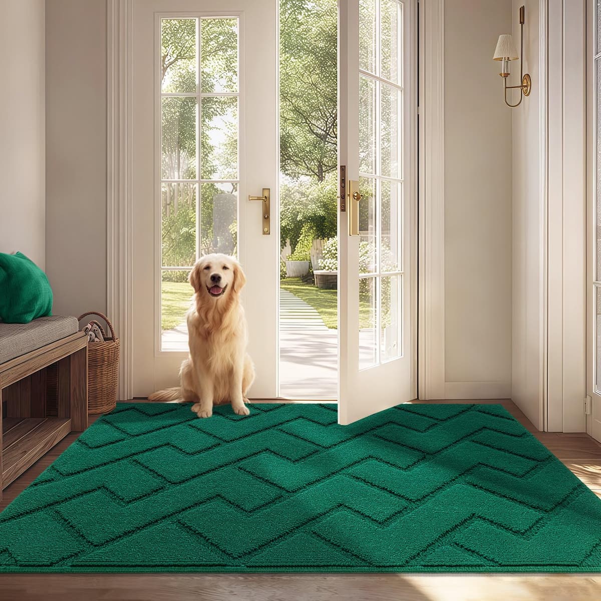 Biscpro Door Mats Indoor,Dirt Trapper Mat Absorbent Non-Slip Low Profile Doormat for Entrance,Inside, Kitchen,Front Door Mat Washable for Pets and Dogs— 50x80cm,Grey — view 74