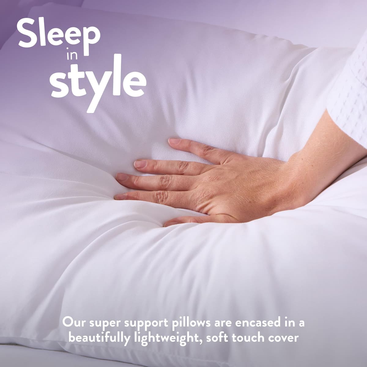 Slumberdown Super Support Pillows 2 Pack - Firm & Supportive Pillow for Side Sleepers, Reduces Neck & Shoulder Pain | Foam Block, UK-Made, Non-Allergenic & Washable (48 x 74cm) — view 4