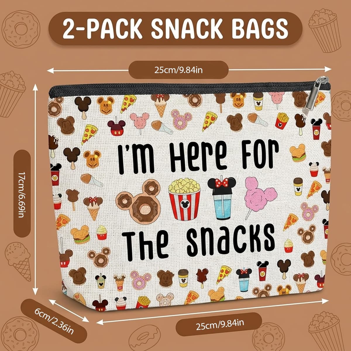 Snack Bag, Emergency Snacks Bag for Travel, Small Snack Bags with Compact Dimensions 25 Cm by 17 Cm, Ideal for On-the-Go Snacking and Daily Use — view 2
